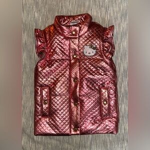 HELLO KITTY By Sanrio Shiny Pink Quilted Vest
